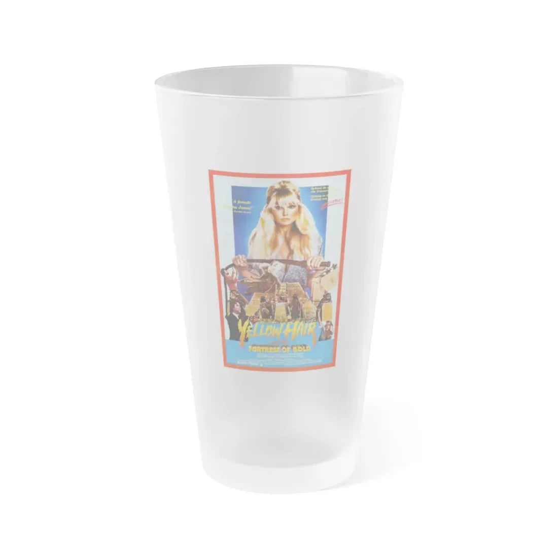 YELLOW HAIR AND THE FORTRESS OF GOLD 1984 Movie Poster - Frosted Pint Glass 16oz Default Title - Go Mug Yourself