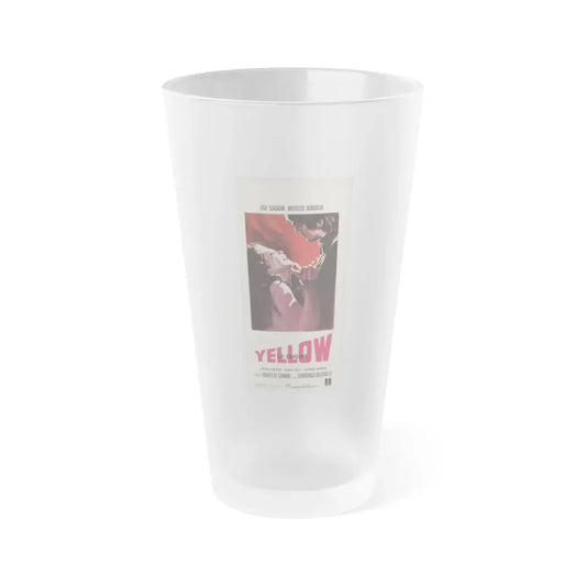 YELLOW LE CUGINE 1969 Movie Poster - Frosted Pint Glass 16oz Default Title - Go Mug Yourself