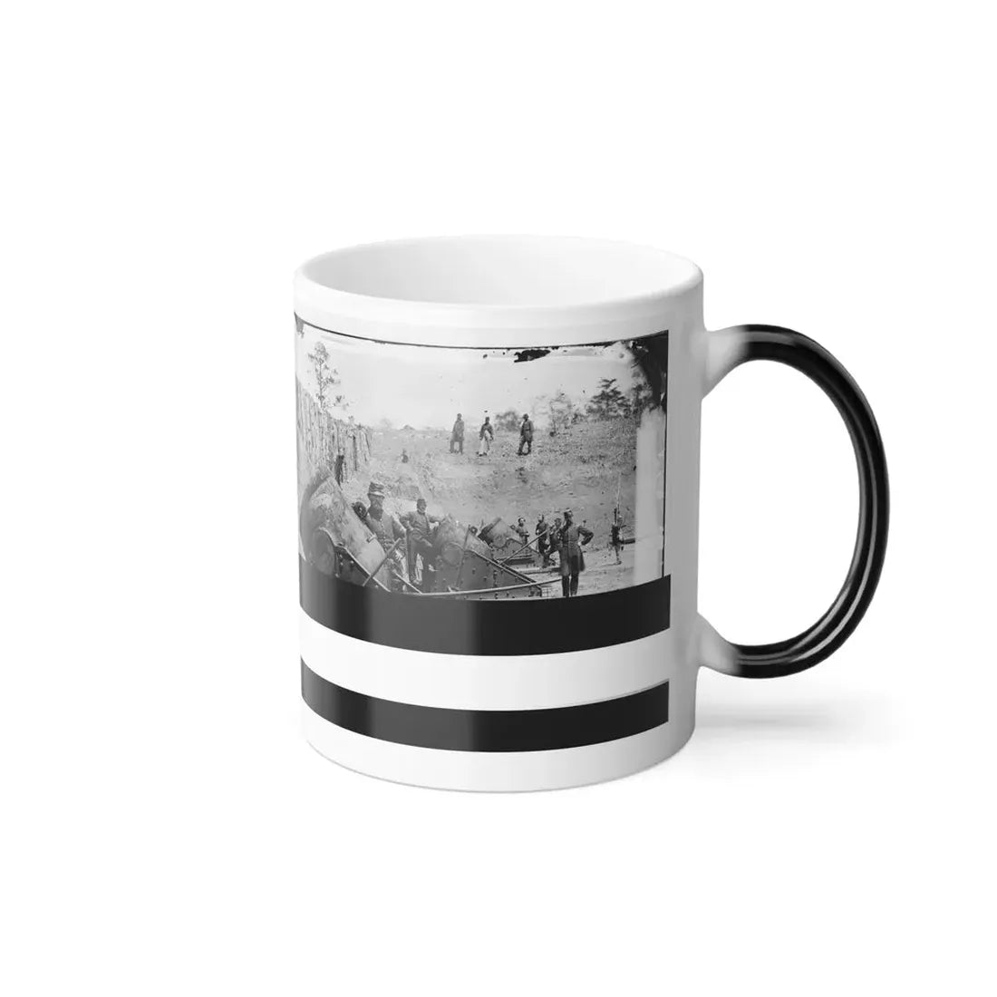 Yorktown, Va., Vicinity. 13-In. Seacoast Mortars of Federal Battery No. 4 With Officers of 1St Connecticut Heavy Artillery (U.S. Civil War) Color Changing Coffee Mug 11oz - Go Mug Yourself
