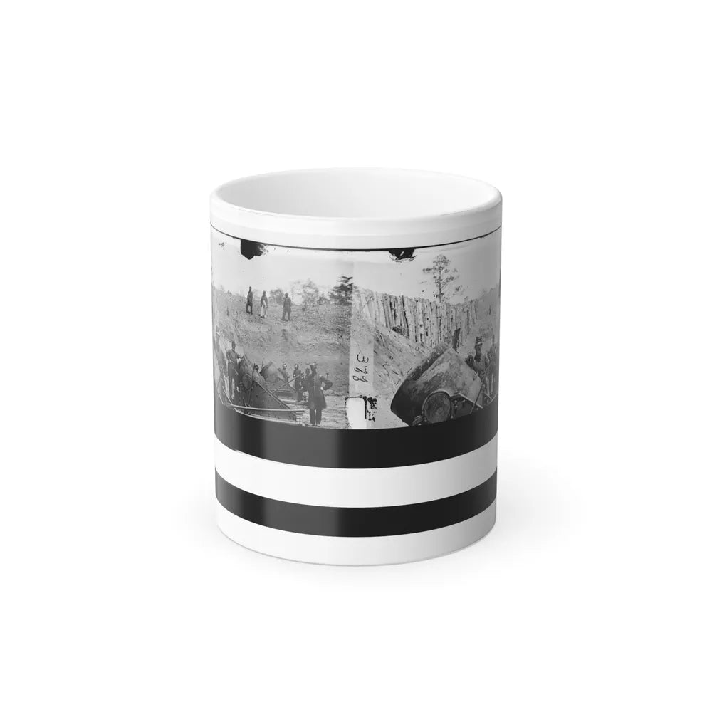 Yorktown, Va., Vicinity. 13-In. Seacoast Mortars of Federal Battery No. 4 With Officers of 1St Connecticut Heavy Artillery (U.S. Civil War) Color Changing Coffee Mug 11oz-11oz-Go Mug Yourself