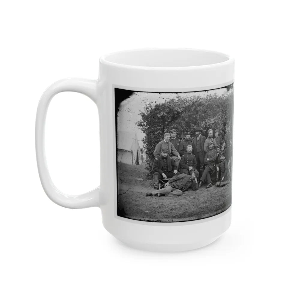 Yorktown, Va., Vicinity. Gen. Randolph B. Marcy, Officers, And Friends At Camp Winfield Scott (U.S. Civil War) White Coffee Mug-Go Mug Yourself