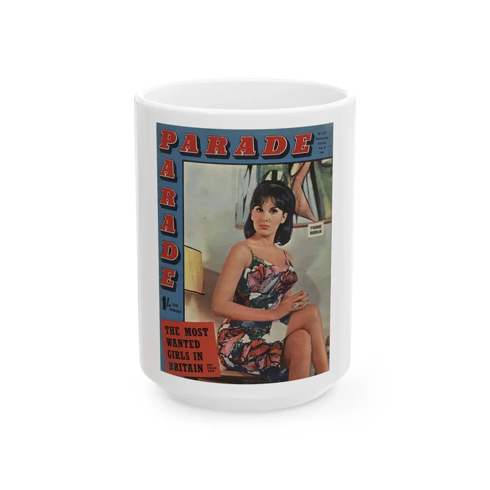 Yvonne Romaine #60 (Vintage Female Icon) White Coffee Mug-15oz-Go Mug Yourself