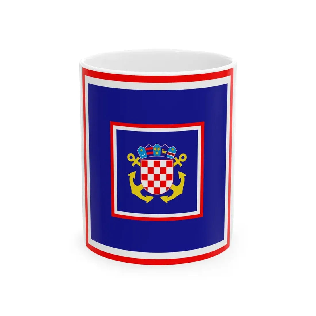 Zastava admirala flote OS RH (Croatia) White Coffee Mug 11oz - Go Mug Yourself