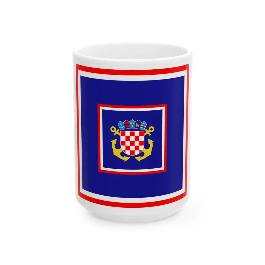 Zastava admirala flote OS RH (Croatia) White Coffee Mug 15oz - Go Mug Yourself