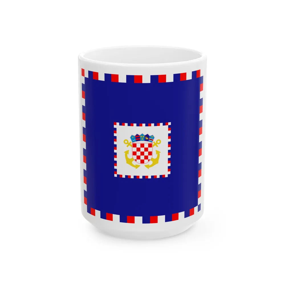 Zastava admirala OS RH (Croatia) White Coffee Mug 15oz - Go Mug Yourself
