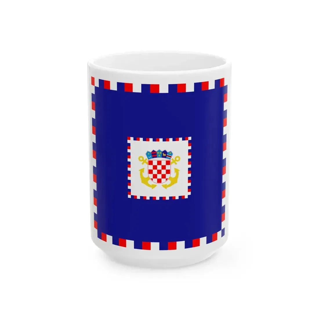 Zastava admirala OS RH (Croatia) White Coffee Mug 15oz - Go Mug Yourself