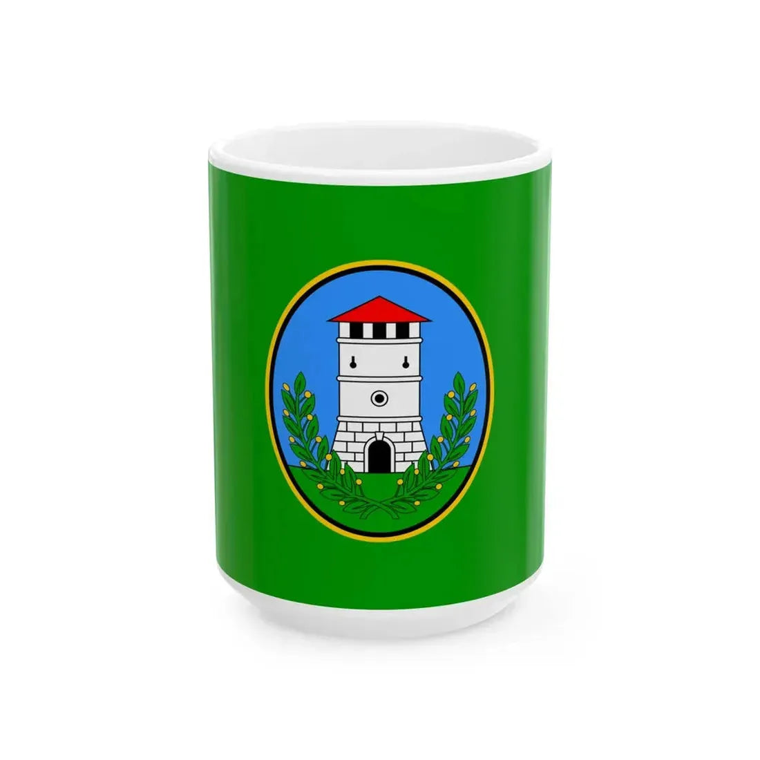 Zastava Lovrana (Croatia) White Coffee Mug 15oz - Go Mug Yourself