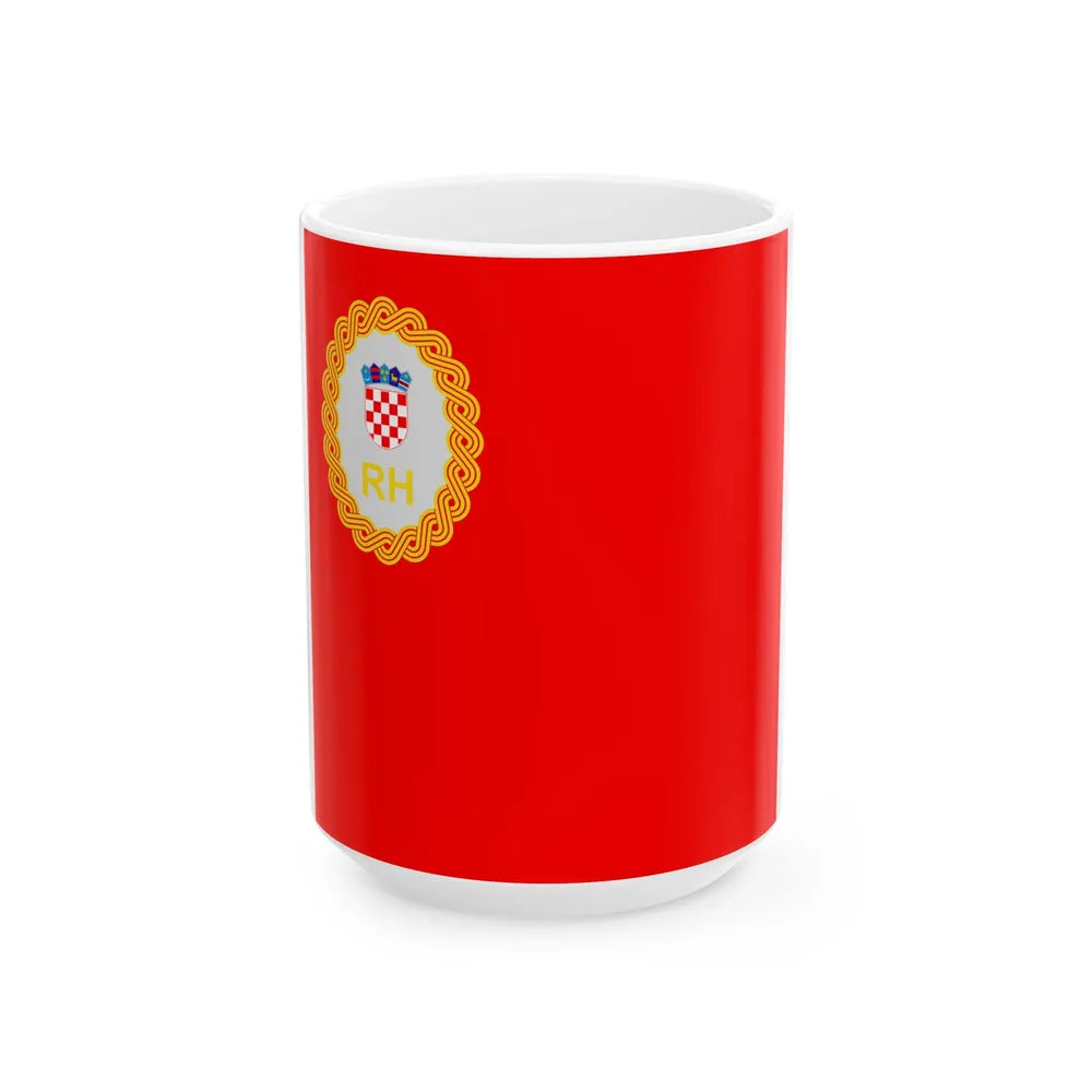 Zastava predsjednika Hrvatskog sabora (Croatia) White Coffee Mug 15oz - Go Mug Yourself