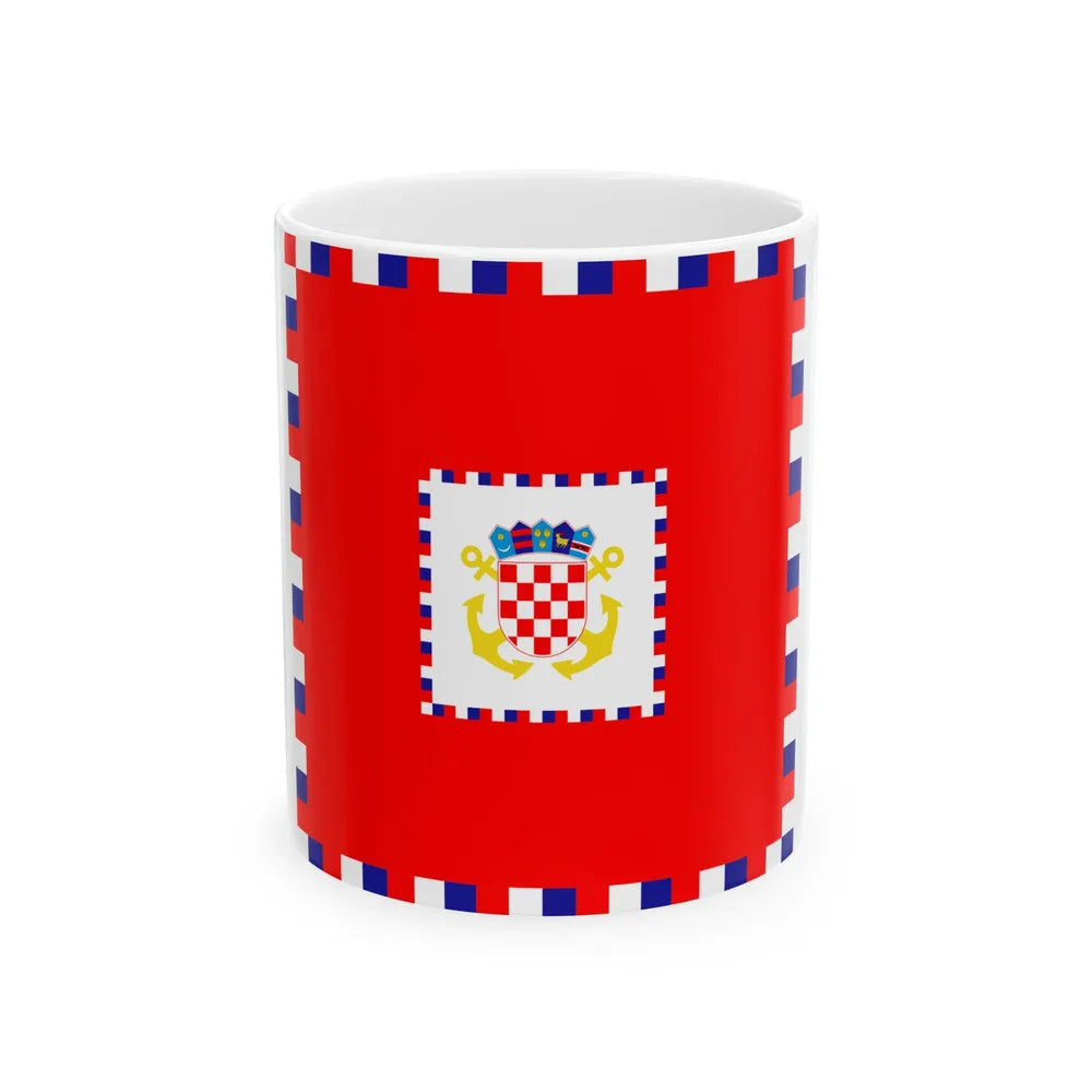 Zastava viceadmirala OS RH (Croatia) White Coffee Mug 11oz - Go Mug Yourself