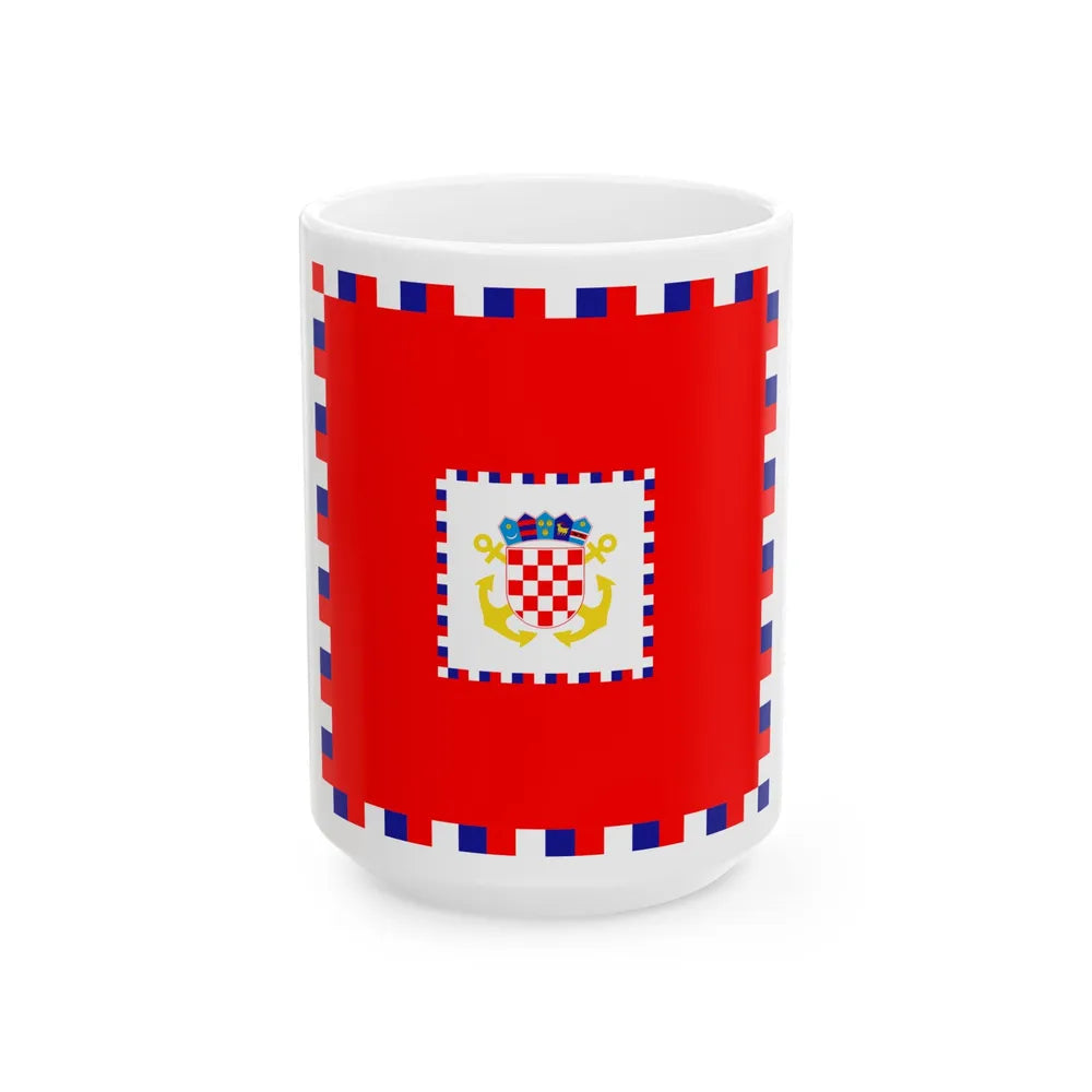 Zastava viceadmirala OS RH (Croatia) White Coffee Mug 15oz - Go Mug Yourself
