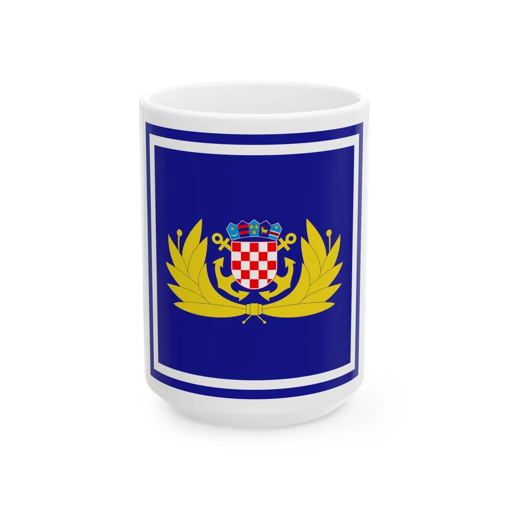 Zastava zapovjednika HRM (Croatia) White Coffee Mug 15oz - Go Mug Yourself