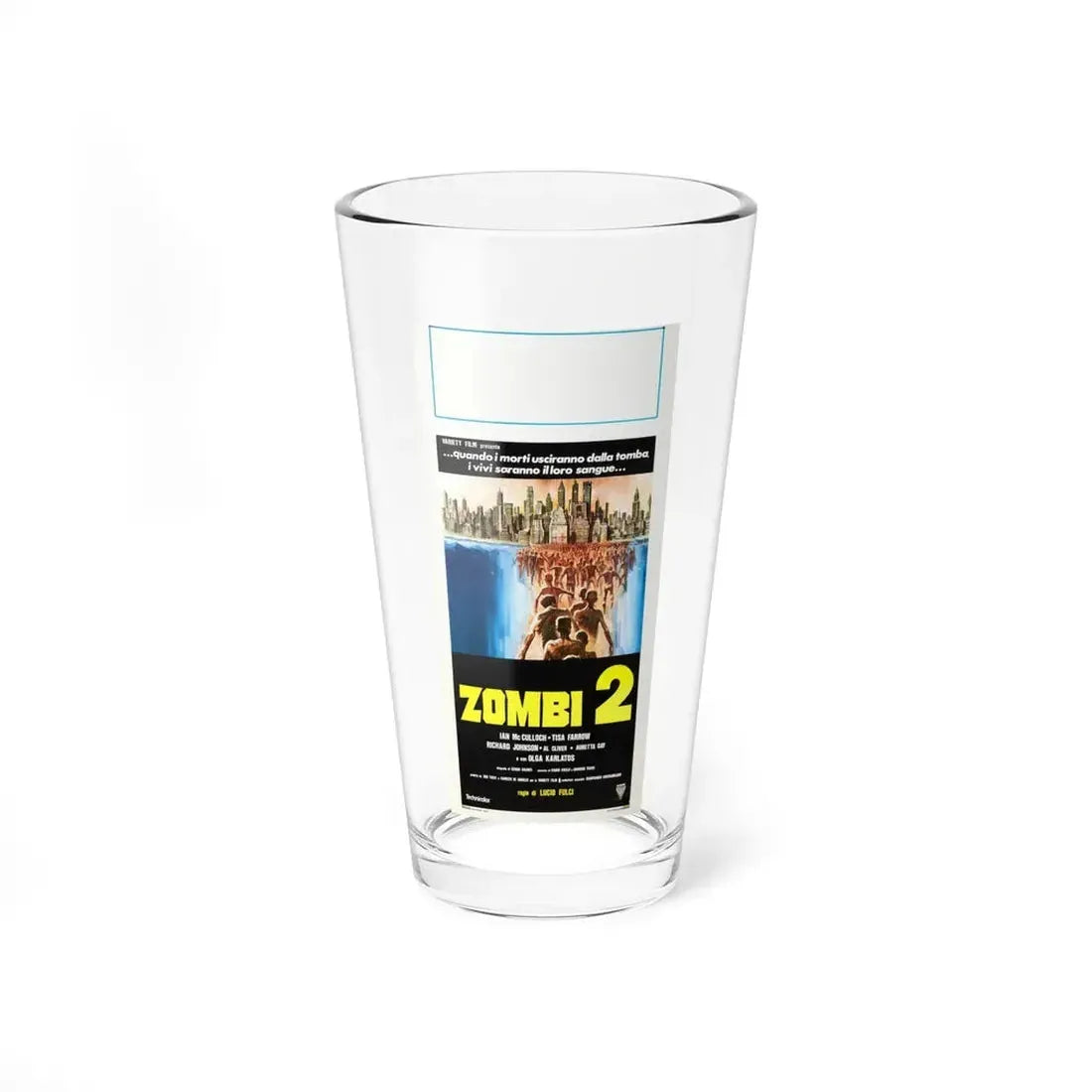 ZOMBI 2 (ITALIAN) 1979 Movie Poster - Pint Glass 16oz 16oz - Go Mug Yourself