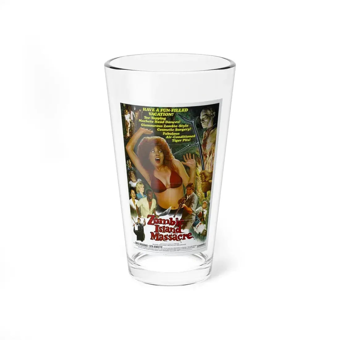 ZOMBIE ISLAND MASSACRE 1984 Movie Poster - Pint Glass 16oz 16oz - Go Mug Yourself
