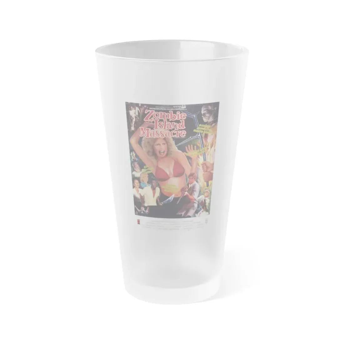 ZOMBIE ISLAND MASSACRE (2) 1984 Movie Poster - Frosted Pint Glass 16oz Default Title - Go Mug Yourself