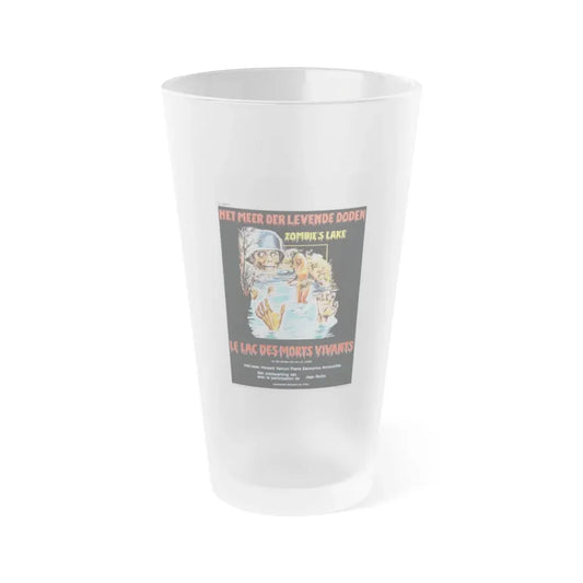 ZOMBIE LAKE (BELGIAN) 1981 Movie Poster - Frosted Pint Glass 16oz Default Title - Go Mug Yourself