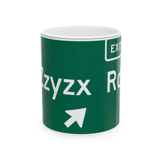 Zzyzx Road (California) (Road Sign) White Coffee Mug 11oz - Go Mug Yourself