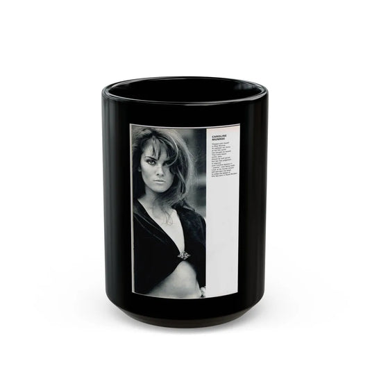 Caroline Munro #241 (Vintage Female Icon) Black Coffee Mug-15oz-Go Mug Yourself