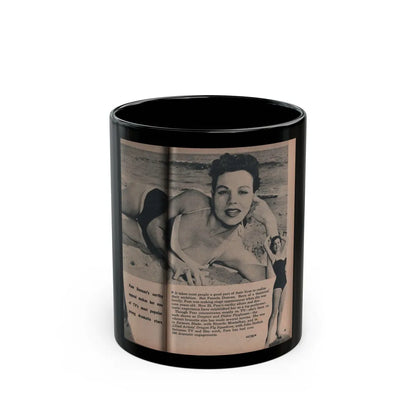 Pamela Duncan #26 - PHOTO Digest Mag. March '55 - 2 B&W Photos & Short Article (Vintage Female Icon) Black Coffee Mug-11oz-Go Mug Yourself