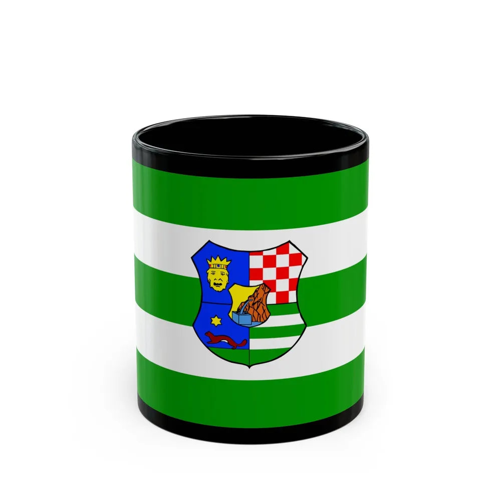 Flag of Zagreb County Croatia - Black Coffee Mug-11oz-Go Mug Yourself