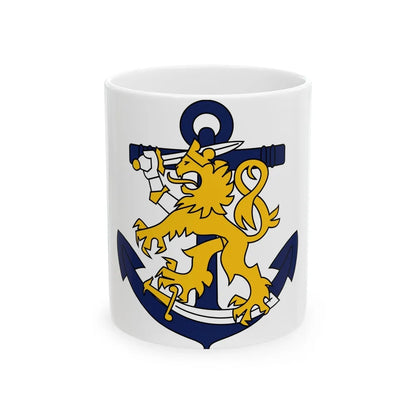 Coat of Arms of Finnish Navy - White Coffee Mug-11oz-Go Mug Yourself