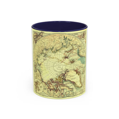 North Pole (1907) (Map) Accent Coffee Mug-11oz-Navy-Go Mug Yourself