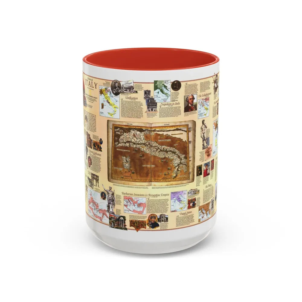 Italy - Historical (1995) (Map) Accent Coffee Mug-15oz-Red-Go Mug Yourself