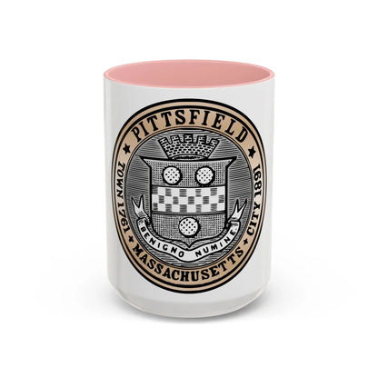 Seal of Pittsfield Massachusetts - Accent Coffee Mug-15oz-Pink-Go Mug Yourself