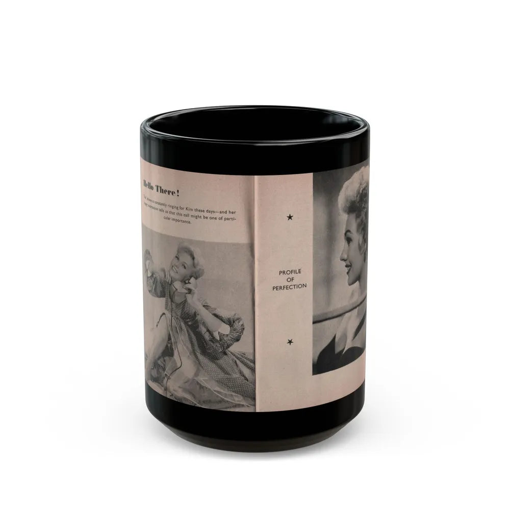 Kim Novak #144 - Scanned Mag. 66 Photos (Vintage Female Icon) Black Coffee Mug-15oz-Go Mug Yourself