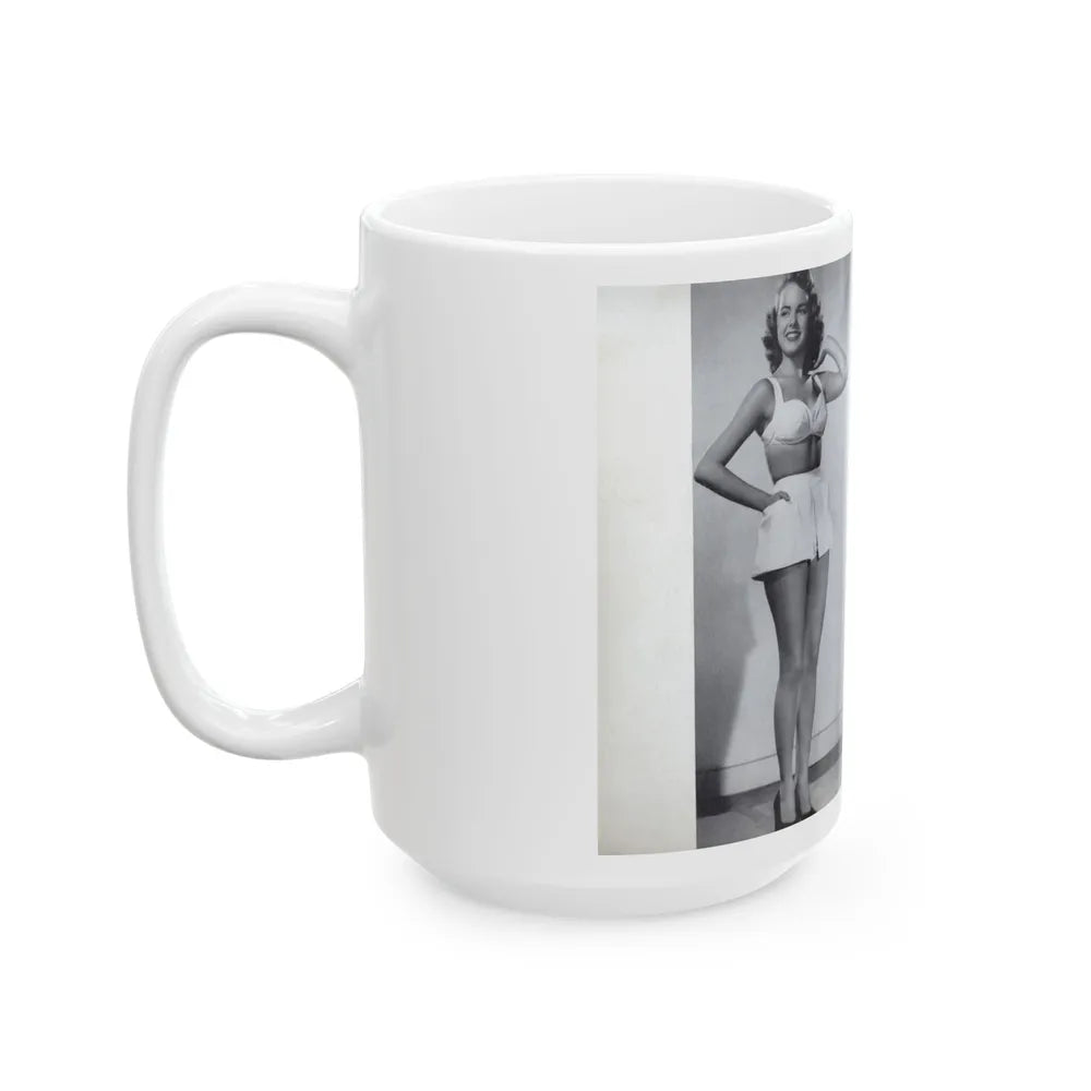 Terry Moore #436 - 66 PHTOTOGRAPHS OF Terry MOORE U.K. Pocket Mag. Inside Front Cover Pages 2 & 3 (Vintage Female Icon) White Coffee Mug-Go Mug Yourself