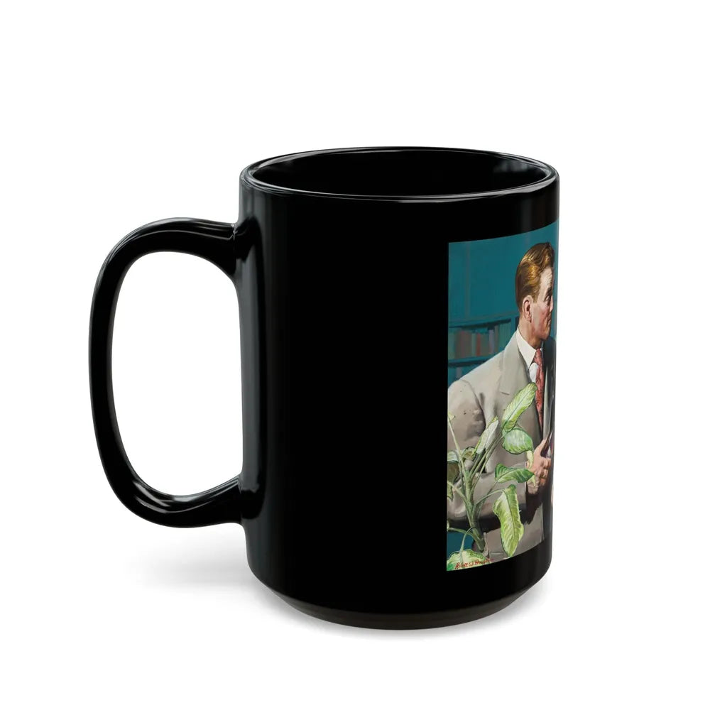 Female Conspiracy, The Saturday Evening Post magazine story illustration - Black Coffee Mug-Go Mug Yourself