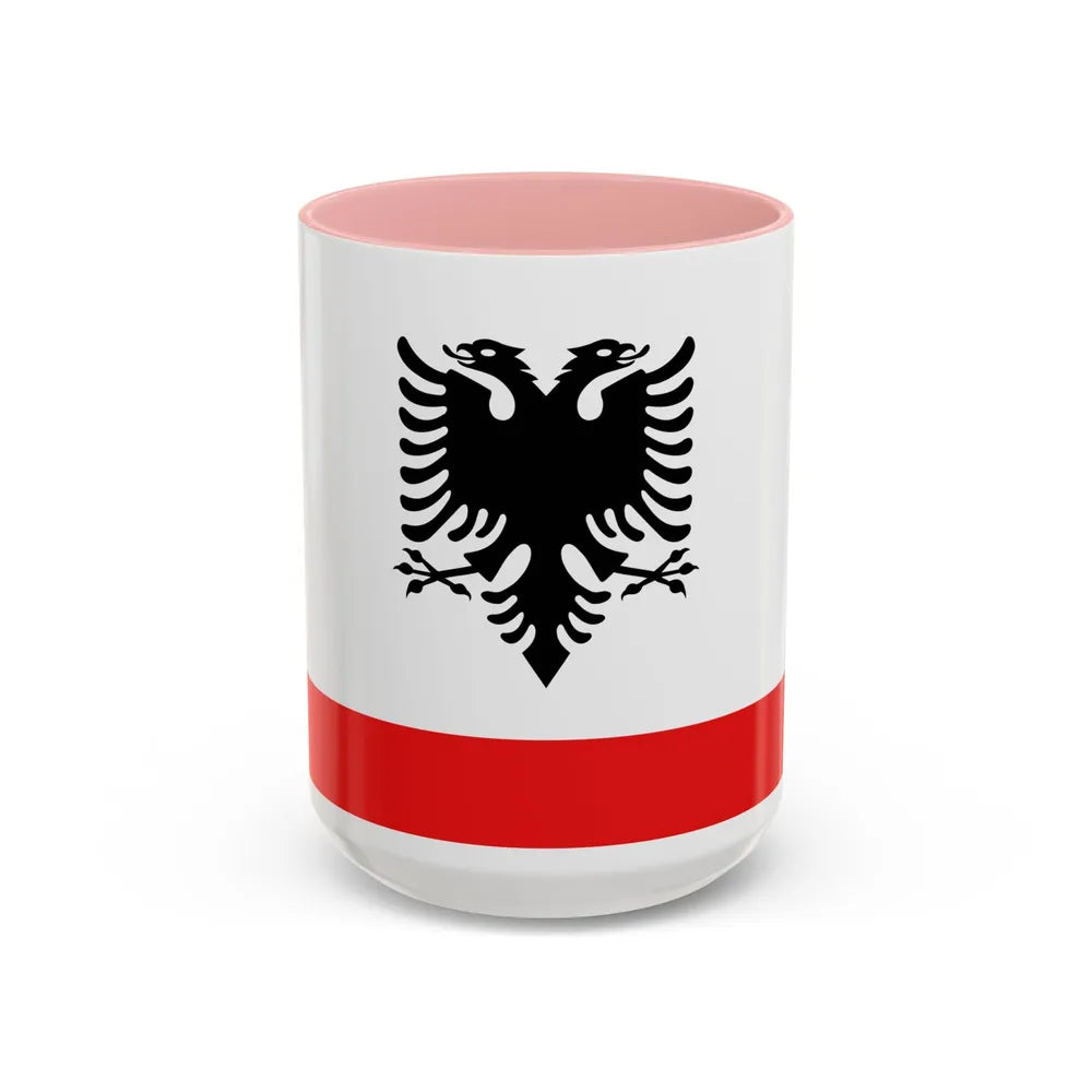 Naval Ensign of Albania - Accent Coffee Mug-15oz-Pink-Go Mug Yourself