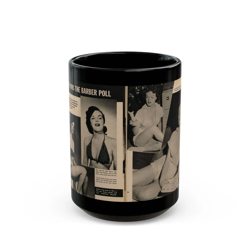 Helene Hayden #10 - 4 B&W Photos from GALA Mag. March '57 (Vintage Female Icon) Black Coffee Mug-15oz-Go Mug Yourself