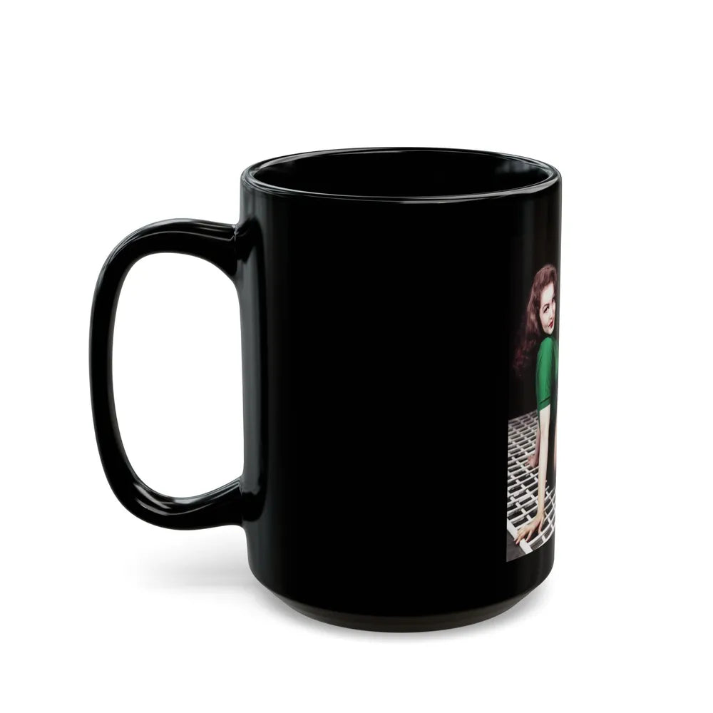 Julie Newmar #81 (Vintage Female Icon) Black Coffee Mug-Go Mug Yourself