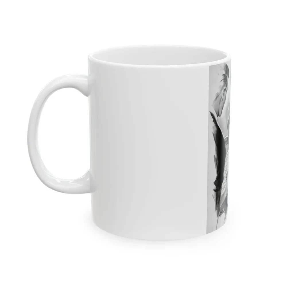 Comedienne, interior magazine illustration - White Coffee Mug-Go Mug Yourself