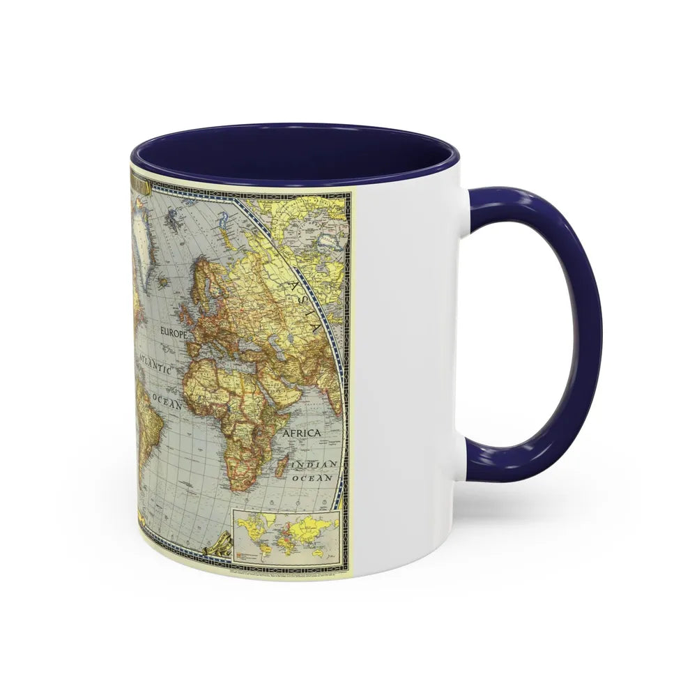 World Map (1943) (Map) Accent Coffee Mug-Go Mug Yourself