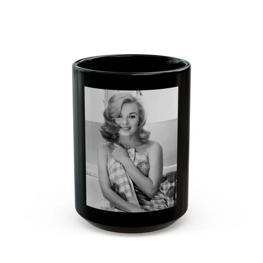 Leslie Parrish #253 (Vintage Female Icon) Black Coffee Mug-15oz-Go Mug Yourself