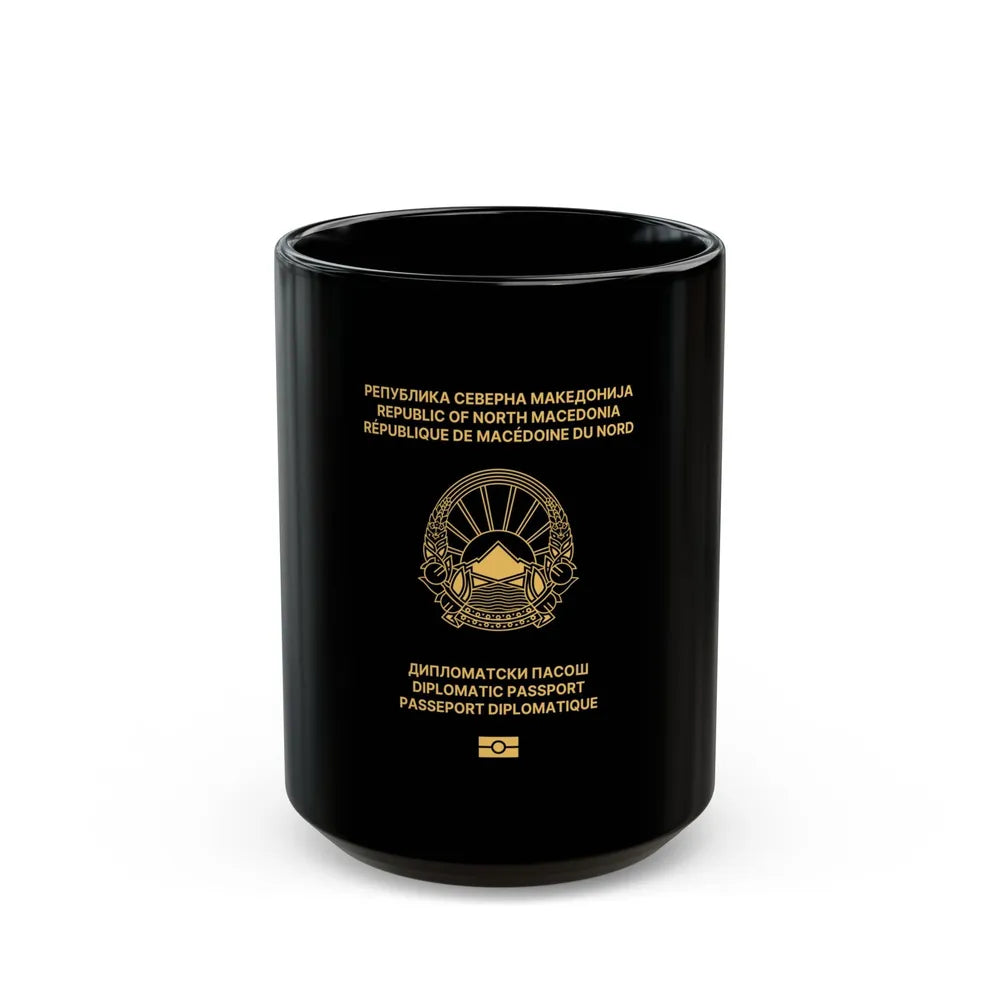 Macedonian Passport (Diplomatic) - Black Coffee Mug-15oz-Go Mug Yourself