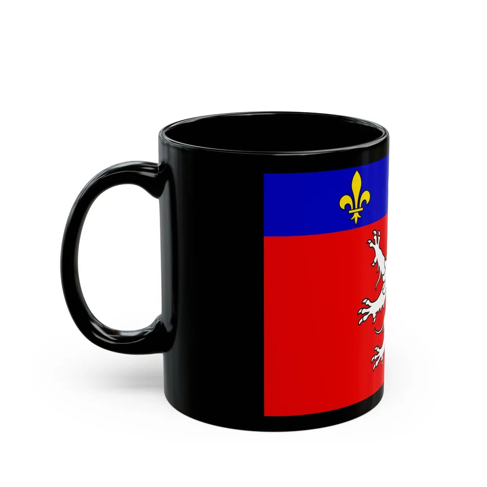 Flag of Grand Lyon France 2 - Black Coffee Mug-Go Mug Yourself