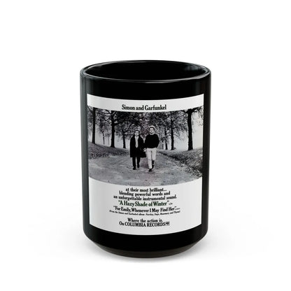 Simon and Garfunkel 1966 (Music Poster) Black Coffee Mug-15oz-Go Mug Yourself