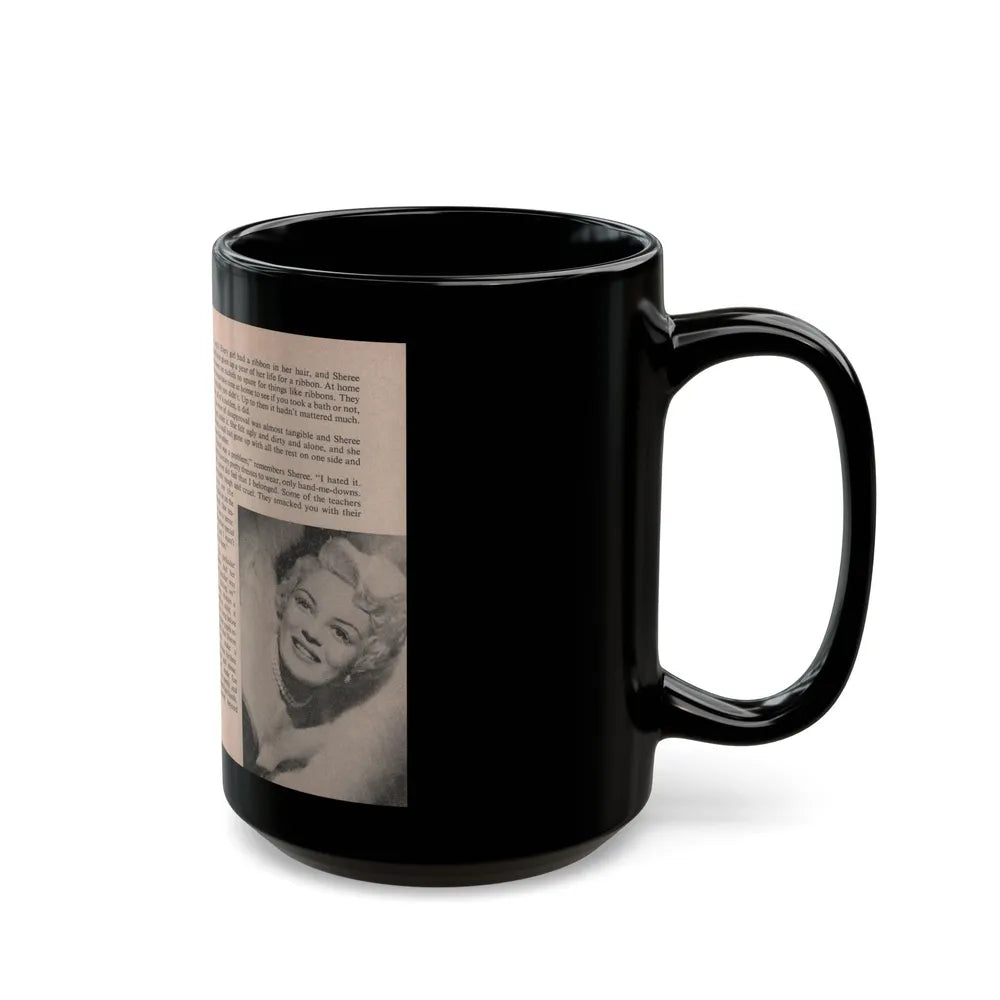 Sheree North #158 - Pages 22 & 23 from 66 PHOTOGRAPHS OF Sheree NORTH U.K. Pocket Mag. (Vintage Female Icon) Black Coffee Mug-Go Mug Yourself