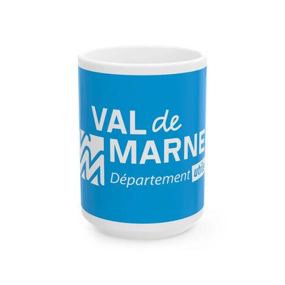 Flag of Val de Marne France - White Coffee Mug-15oz-Go Mug Yourself