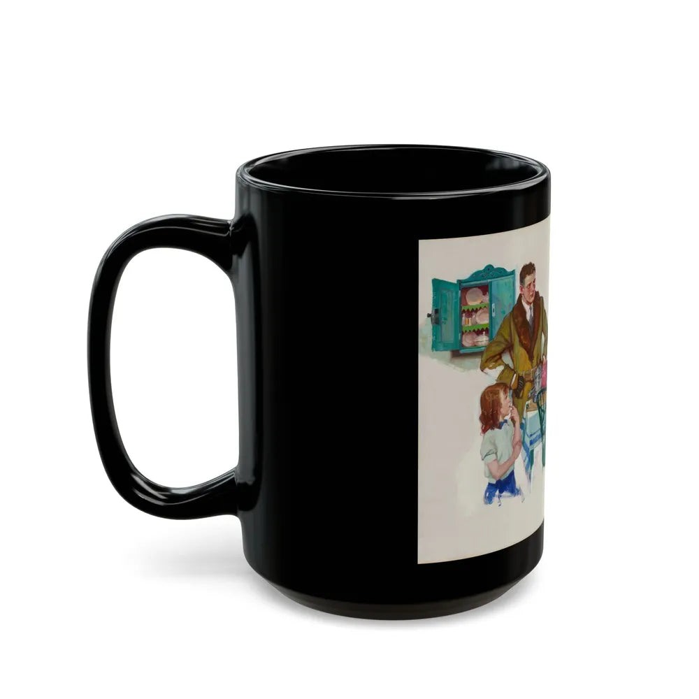 Family Breakfast, 1935 - Black Coffee Mug-Go Mug Yourself