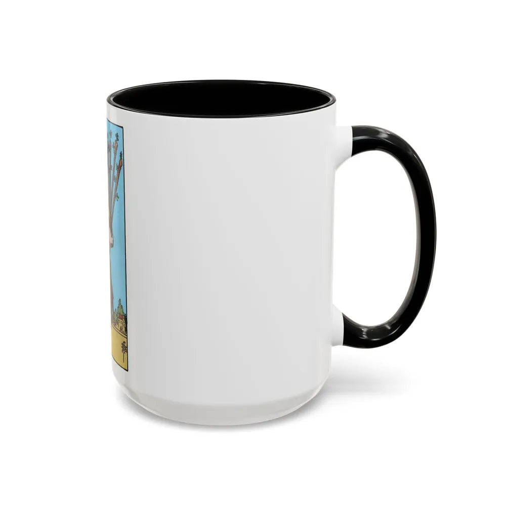 The 10 of Wands (Tarot Card) Accent Coffee Mug-Go Mug Yourself