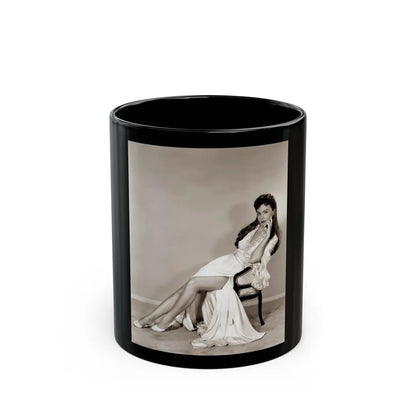 Jeanne Crain #146 (Vintage Female Icon) Black Coffee Mug-11oz-Go Mug Yourself