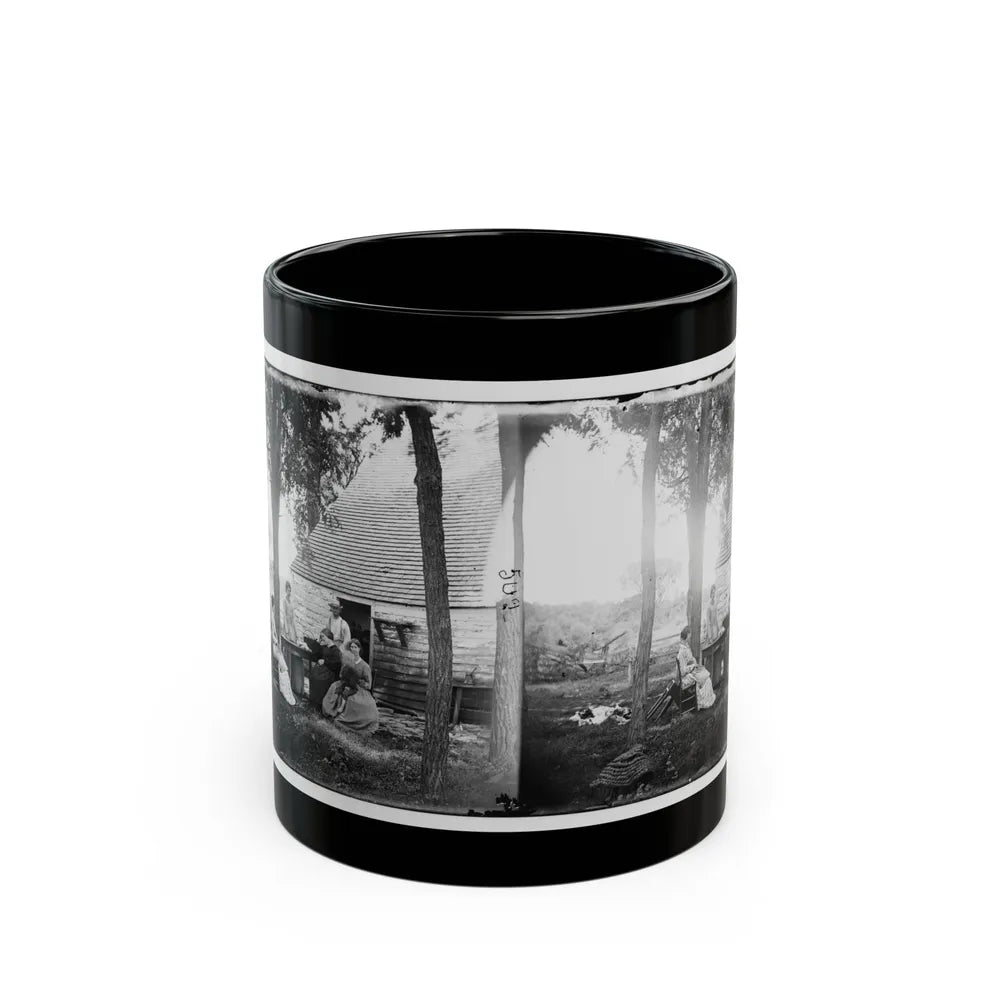 Cedar Mountain, Va. Family Group Before The House In Which Gen. Charles S. Winder (C.S.A.) Died (U.S. Civil War) Black Coffee Mug-11oz-Go Mug Yourself