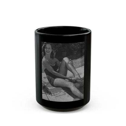 Greta Thyssen #08 - American Beauties Mag. '53 - 1 B&W Photo (Vintage Female Icon) Black Coffee Mug-15oz-Go Mug Yourself