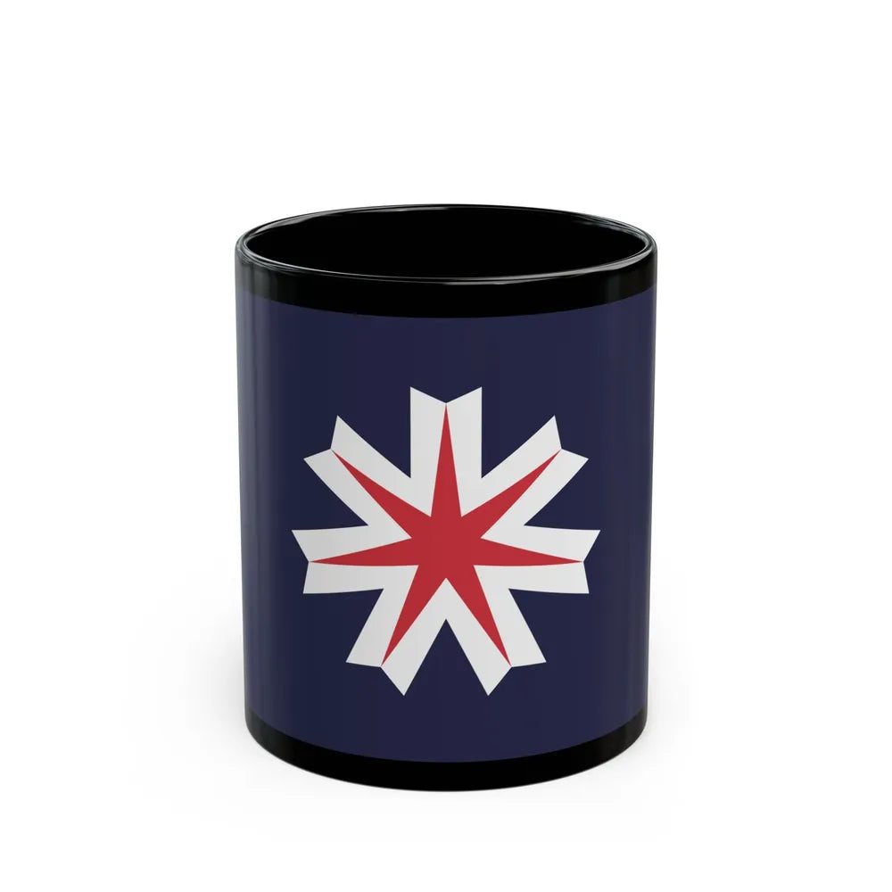 Flag of Hokkaido Prefecture Japan - Black Coffee Mug-11oz-Go Mug Yourself