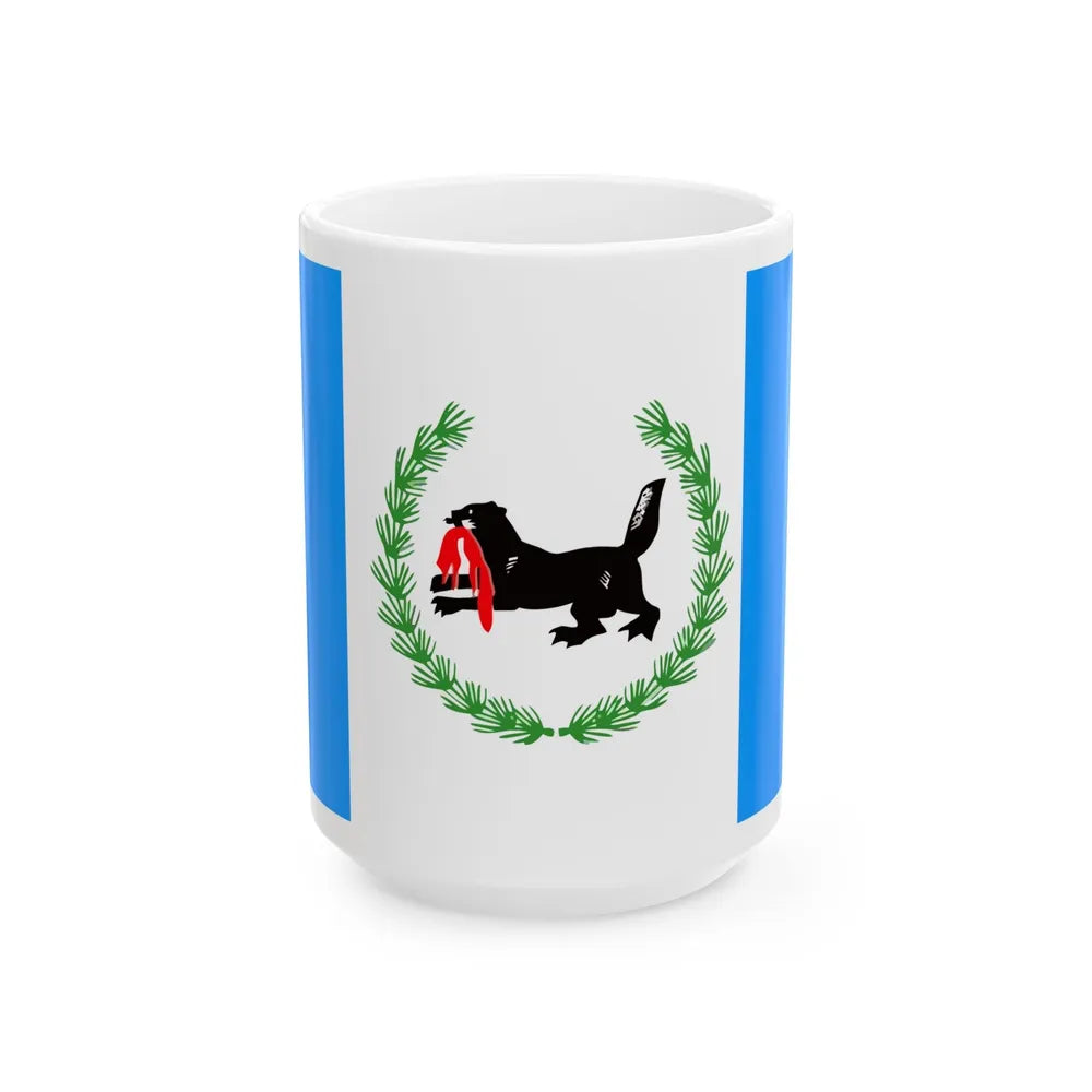 Flag of Irkutsk Oblast Russia - White Coffee Mug-15oz-Go Mug Yourself