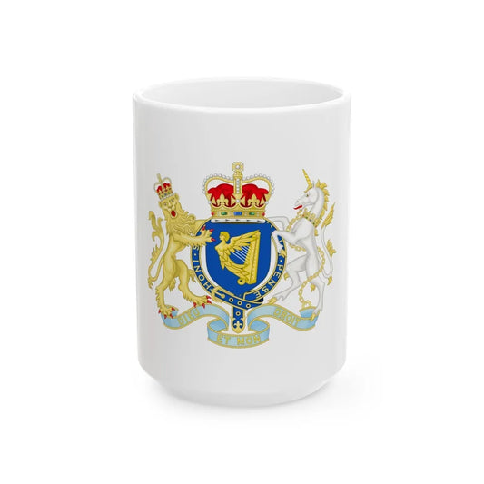 Coat of Arms of The Kingdom Ireland - White Coffee Mug-15oz-Go Mug Yourself