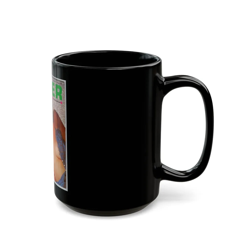 Linda Blair #240 - Mag. Cover Partially Topless (Vintage Female Icon) Black Coffee Mug-Go Mug Yourself